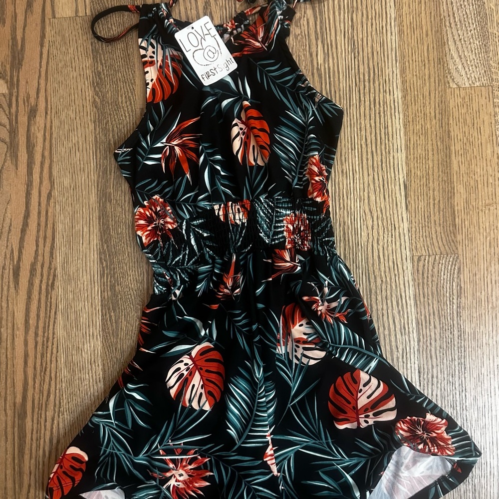 Love at First Site- Tie neck adjustable Romper